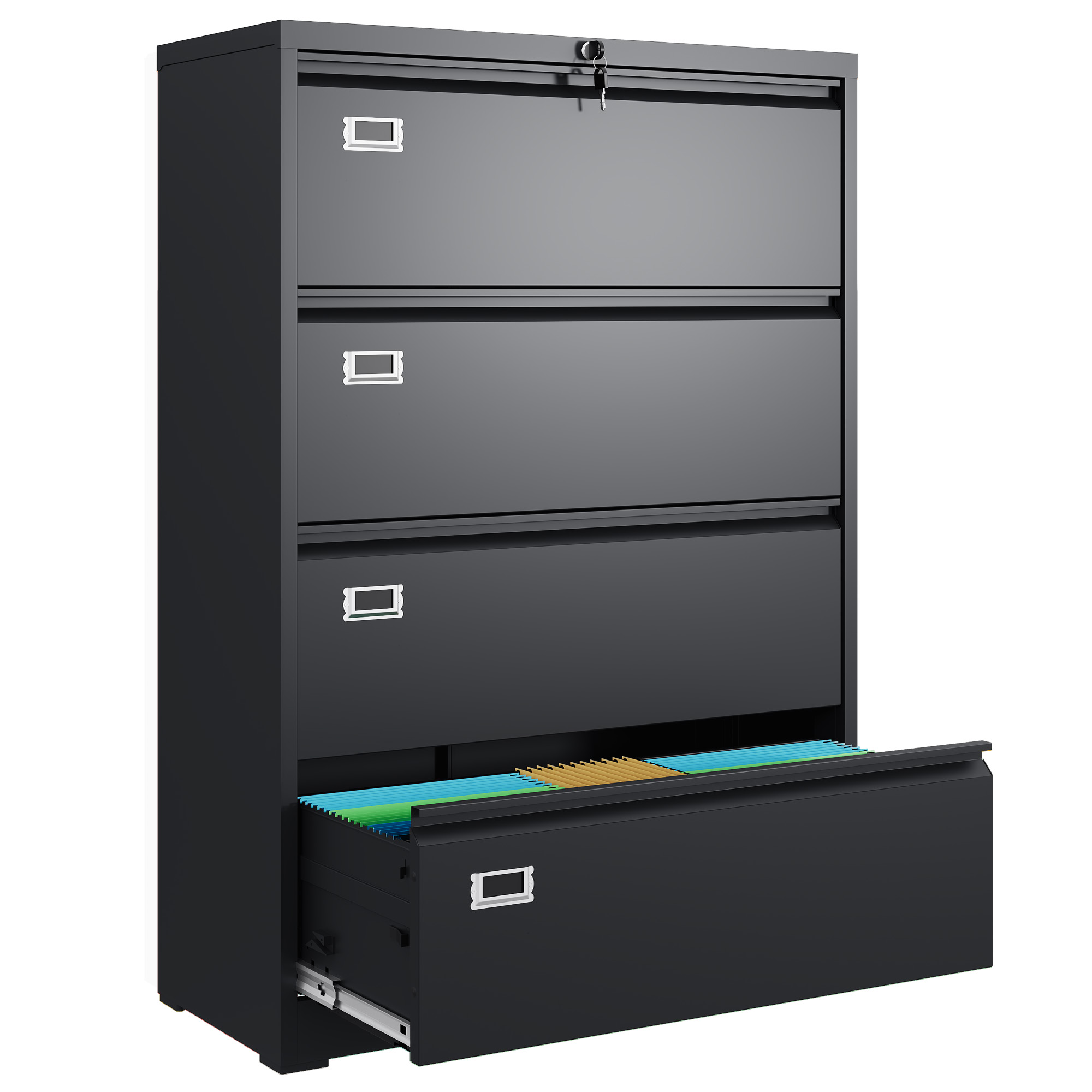 Office Furniture Dimensions - Armário de arquivos com 4 gavetas