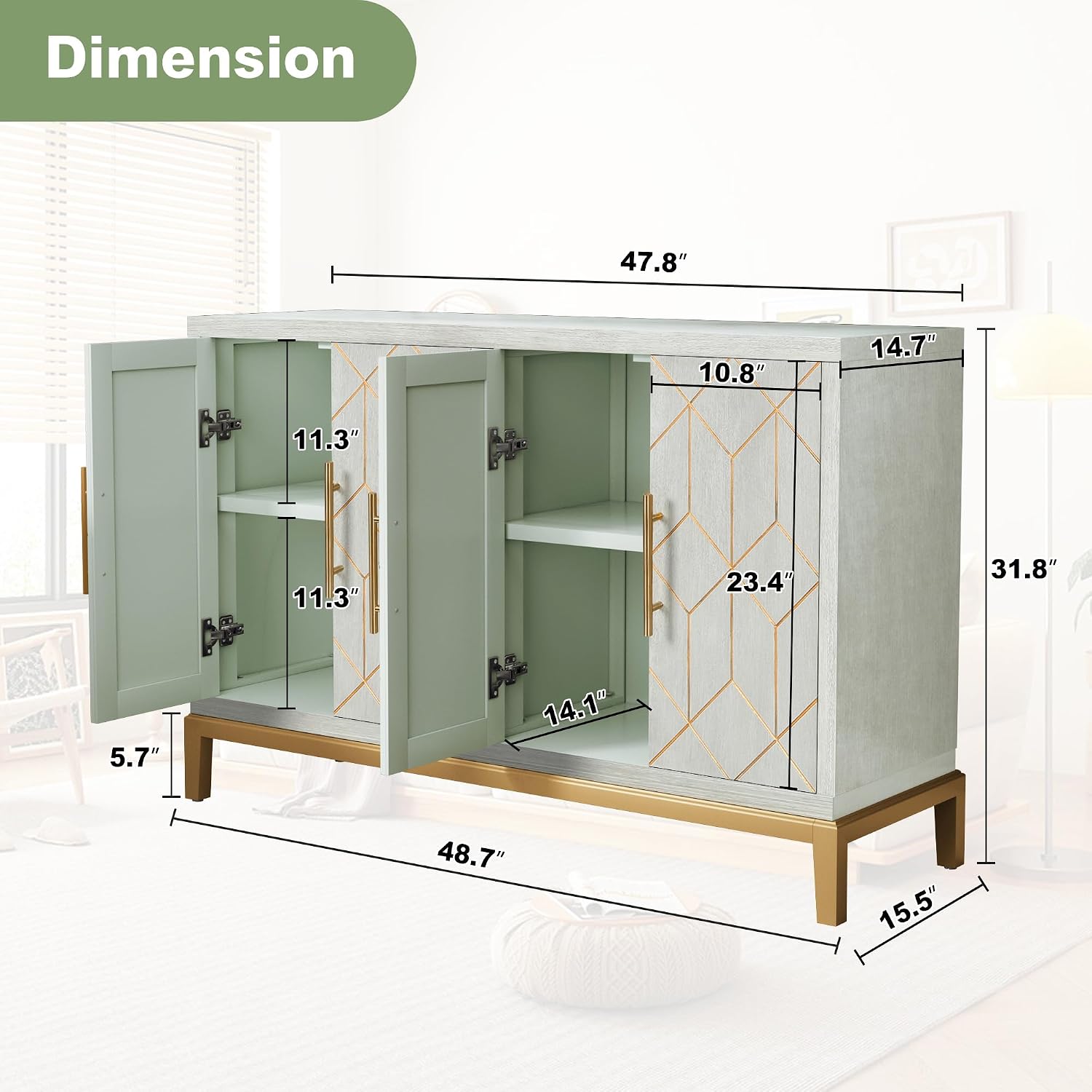 Armário de 4 Portas Moderno, A - Office Furniture Credenza avaliação e preço