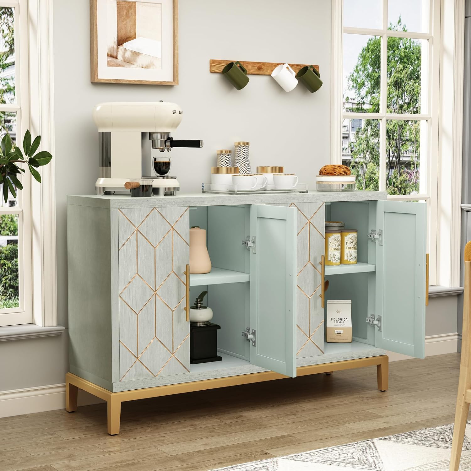 Armário de 4 Portas Moderno, A - Office Furniture Credenza avaliação e preço