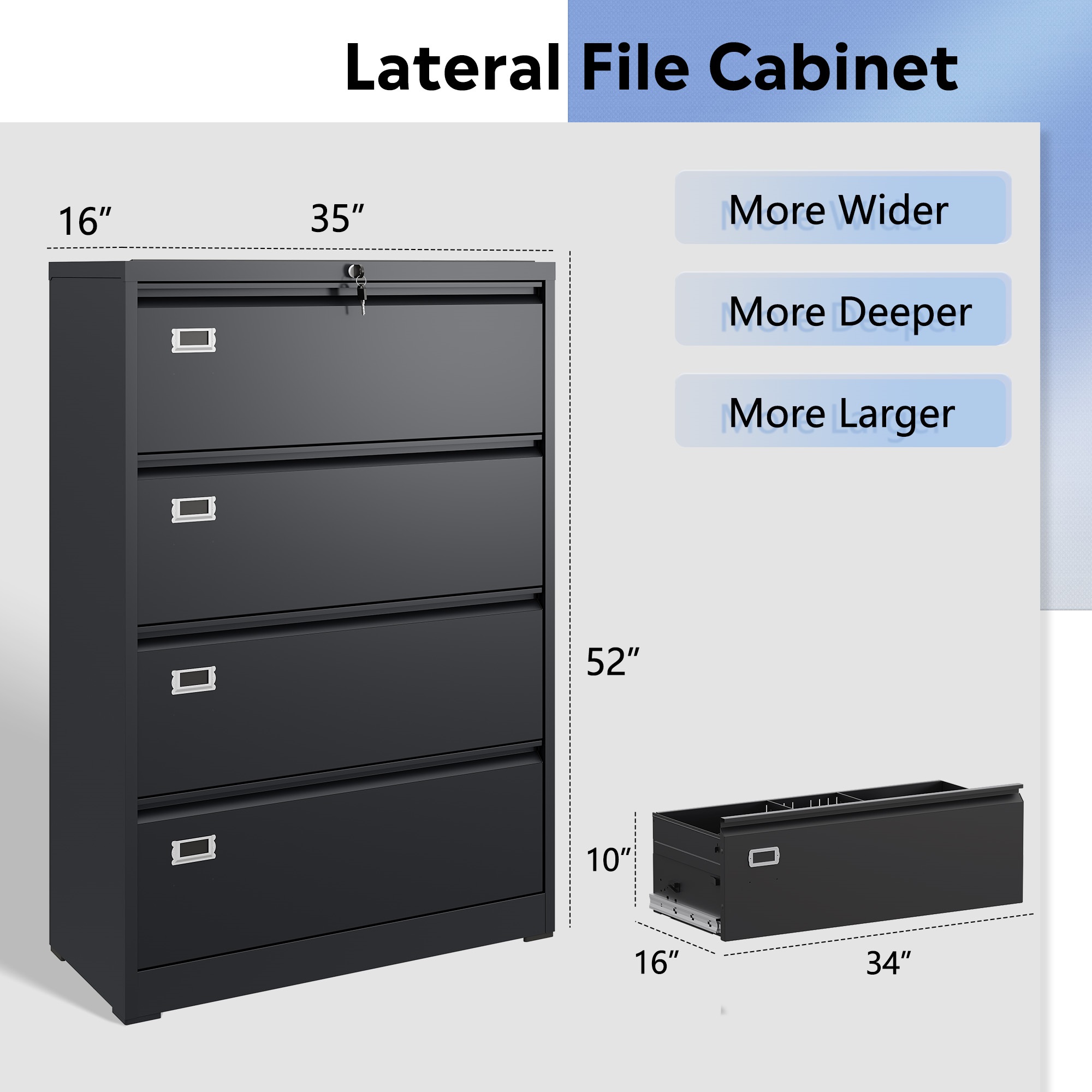 Armário de arquivos com 4 gave - Office Furniture Dimensions avaliação e preço